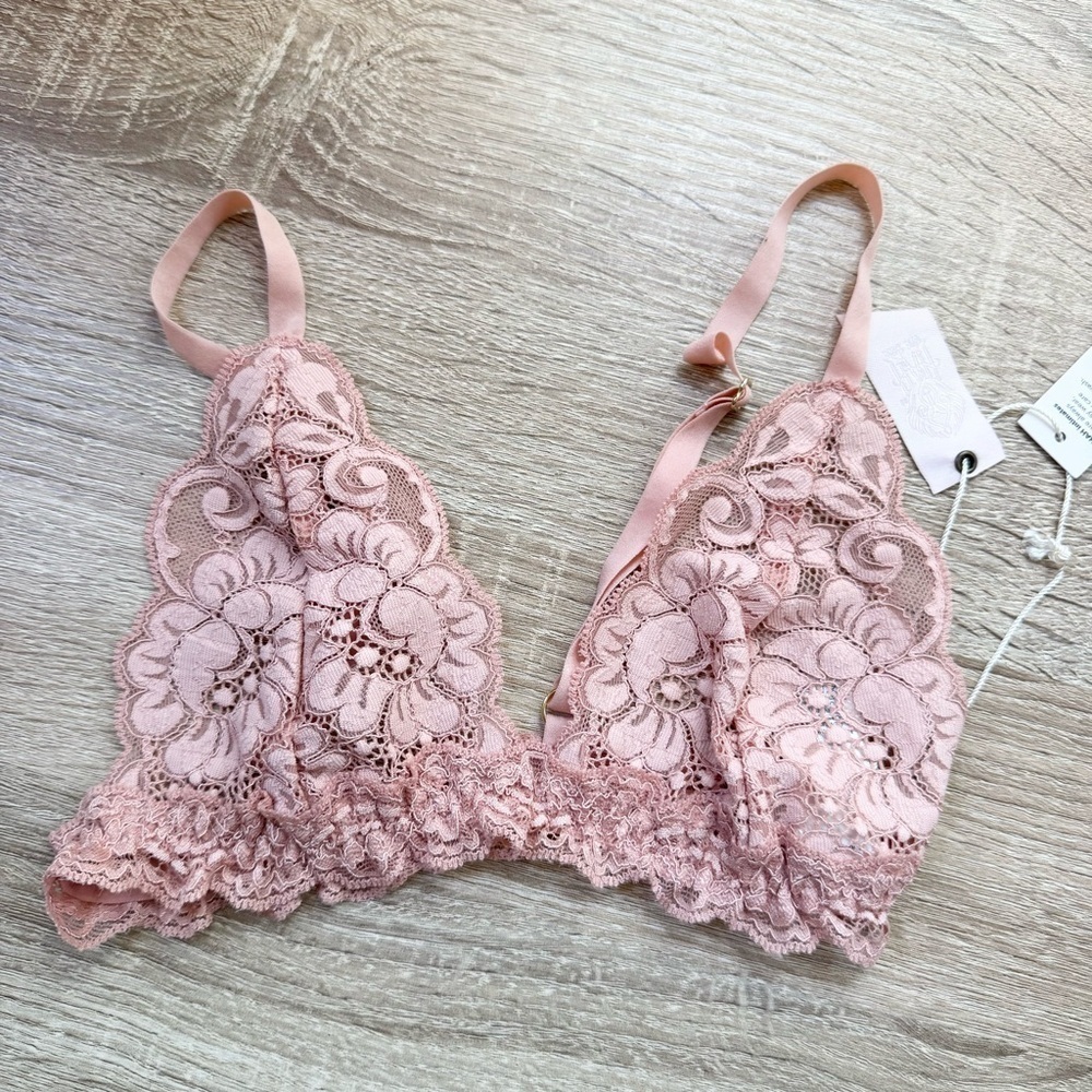 NWT HAH Lace Bralette Light Pink XS
